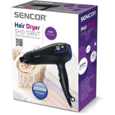 Sèche-cheveux ionique SENCOR - Puissant 2000 W - Noir