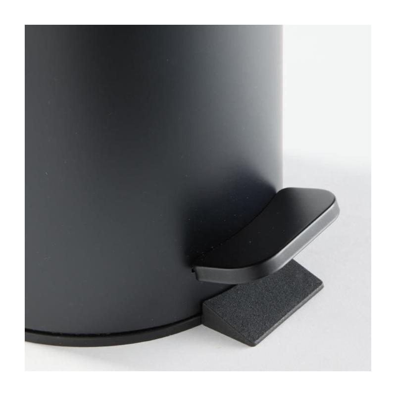 Poubelle SDB - TODAY - UTILITAIRE - 3 L - Ø 17 x H 25 cm - Polypropylène - Noir Doux