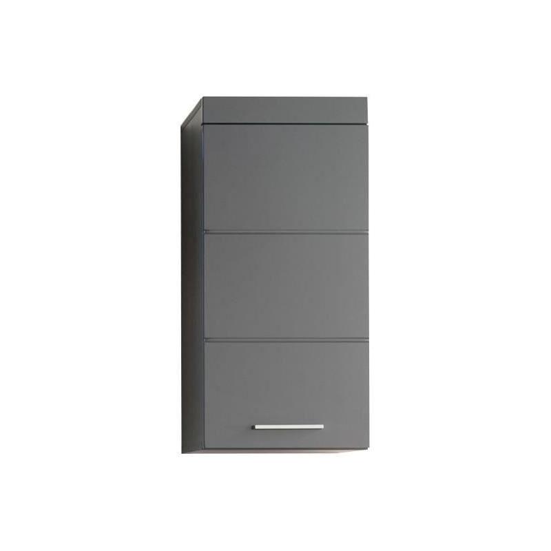 Meuble haut de salle de bain AMANDA - Gris brillant - 37 x 77 x 23 cm