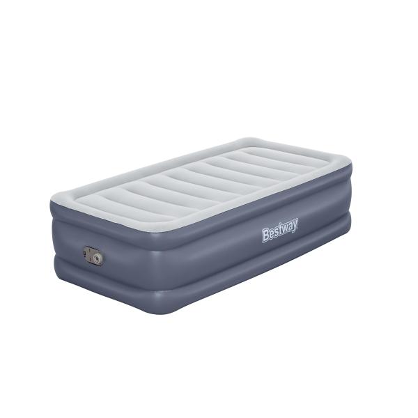Bestway Matelas gonflable Tritech 1 place avec pompe électrique intégrée et revêtement antimicrobien 1,91 m x 97 cm x 51 cm