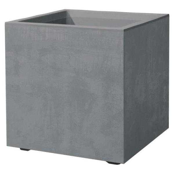 Pot de fleur Cube - DEROMA - Millennium R - Ashgrey - A réserve d'eau - 25 cm