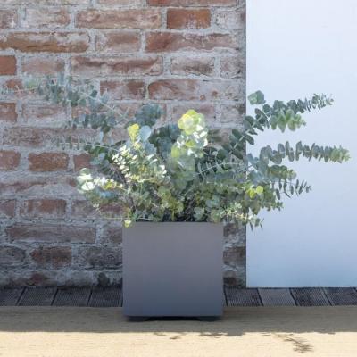 Pot de fleur Cube DEROMA Millennium R Ashgrey 25 cm - Réservoir d'eau