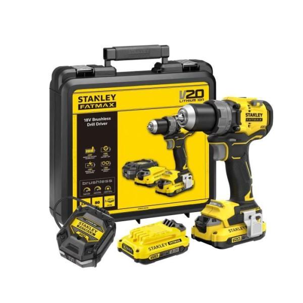 Perceuse visseuse - STANLEY FATMAX - SFMCD725D2K-QW - 80 Nm - 18V - 15 réglages de couple