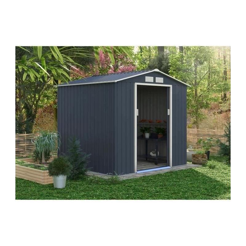 Abri de jardin en métal 4,07m² - MARS - Gris