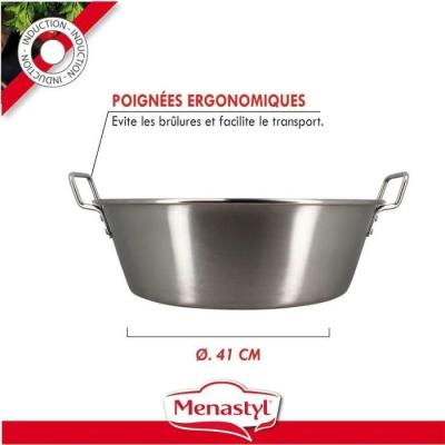 Bassine à confiture MENASTYL en acier inoxydable 40,5cm