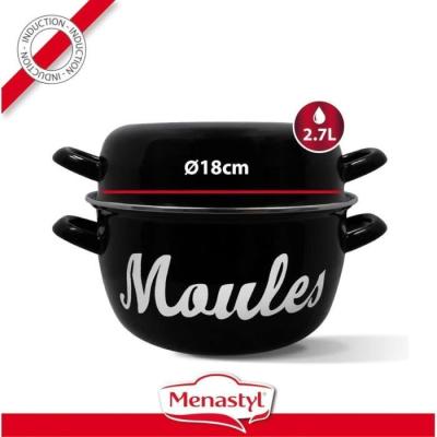 Marmite à moule MENASTYL 18 cm Noir - Émaillée pour une cuisson parfaite