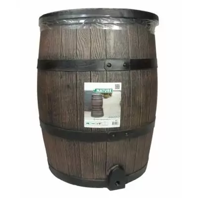 Récupérateur d'eau - Baril de pluie NATURE en aspect bois - 120L
