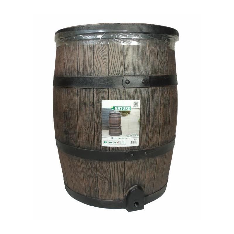 Récupérateur d'eau - Baril de pluie NATURE en aspect bois - 120L