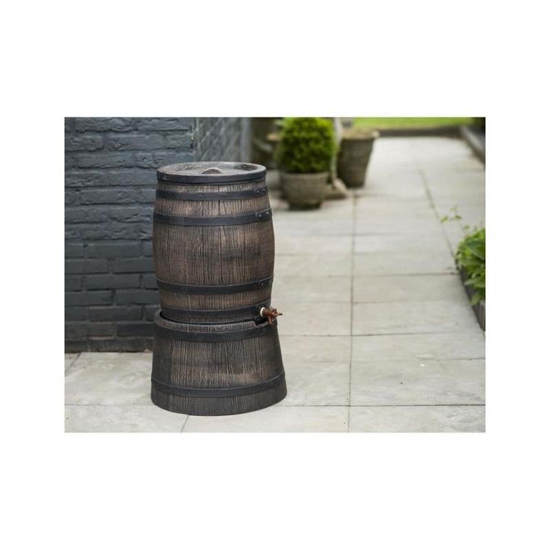 Récupérateur d'eau - Baril de pluie NATURE en aspect bois - 120L