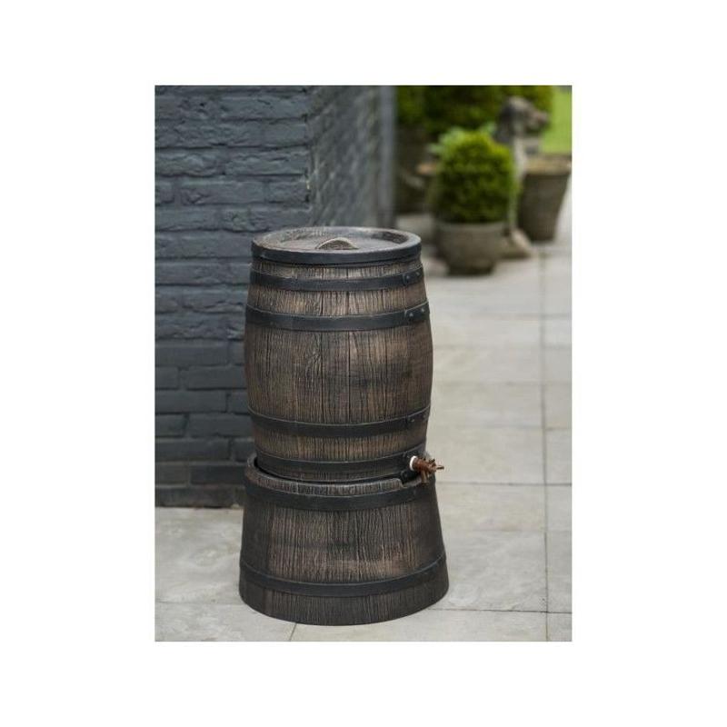 Récupérateur d'eau - Baril de pluie NATURE en aspect bois - 120L