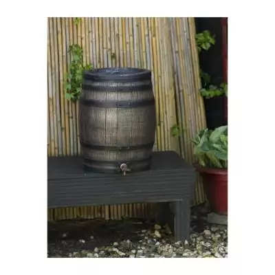Récupérateur d'eau - Baril de pluie NATURE en aspect bois - 120L
