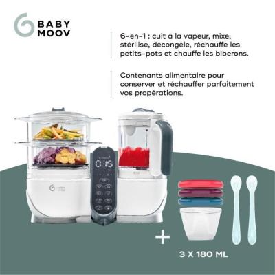 Babymoov Pack Nutribaby(+) Blanc & 3 Babybols 180mL + 2 cuillères - Prêt pour la diversification