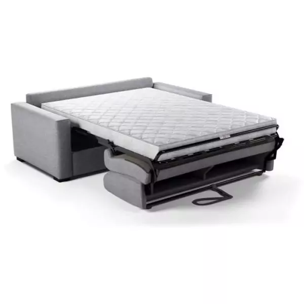 Canapé convertible express - MARIUS - Tissu Gris clair - matelas 14cm - 190 x 100 x 87 cm