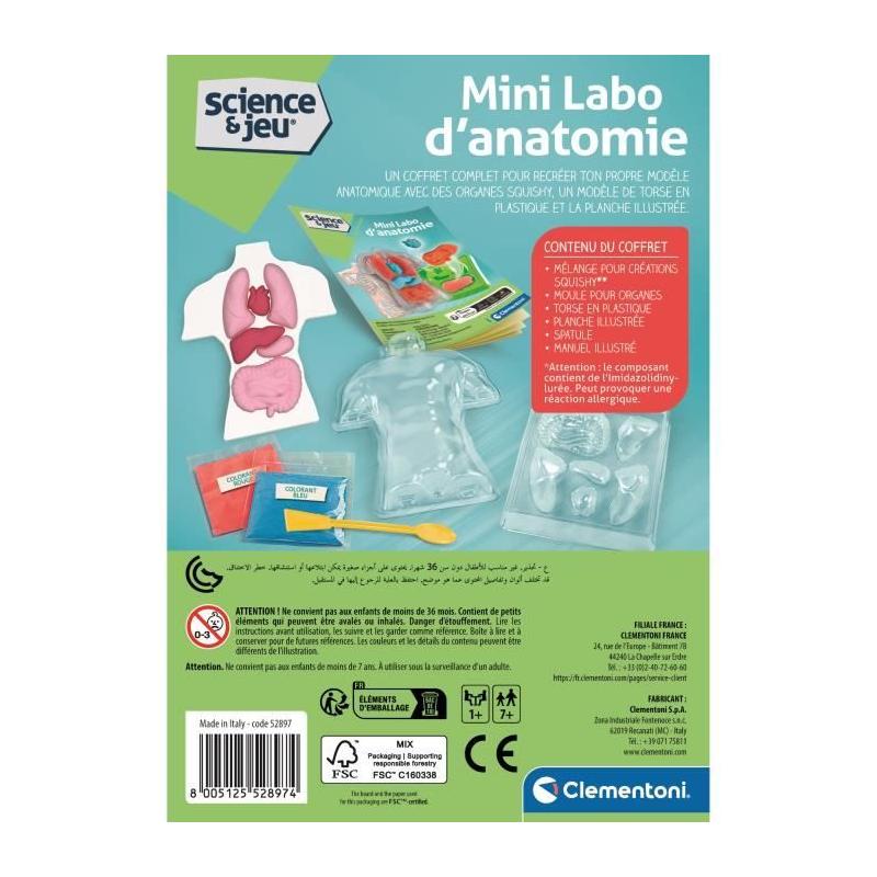 Mini Labo d'anatomie CLEMENTONI: Explorer le corps humain - CLE EVEIL