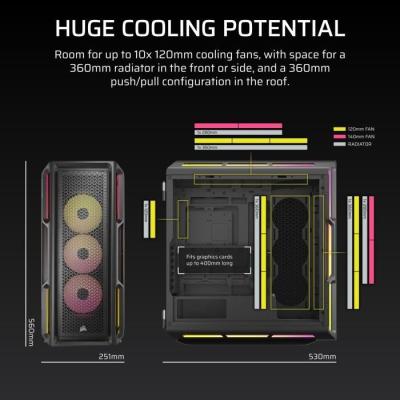 Boîtier PC CORSAIR iCUE LINK 5000T LX RGB Noir