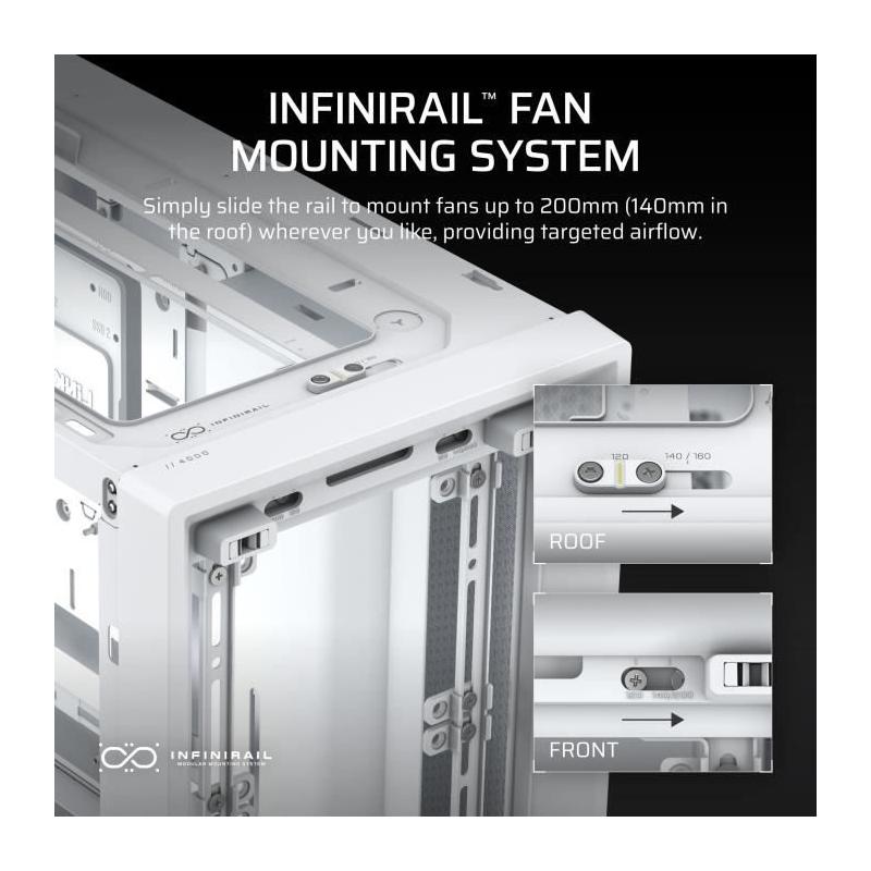 Boîtier PC CORSAIR FRAME 4000D Blanc - Moyen-tour