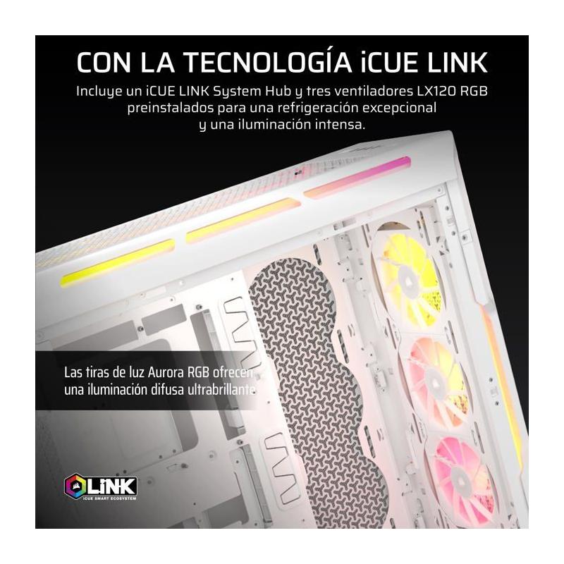 Boîtier PC ATX CORSAIR 5000T LX RGB - Blanc