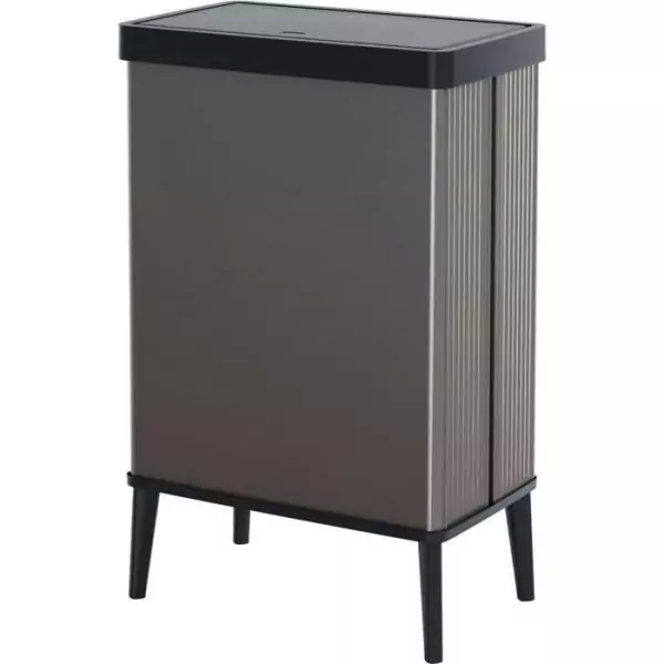 Poubelle sur pieds - VERTO - CURVER - Ouverture touch - 54 L - Gris perle