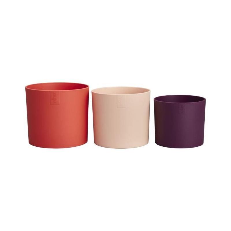 Pot de fleur Elho Lex Pott - Set 14 - Rouge Rose Violet - L 14 x B 13.8 x H 12 cm - Intérieur - 100% recyclé