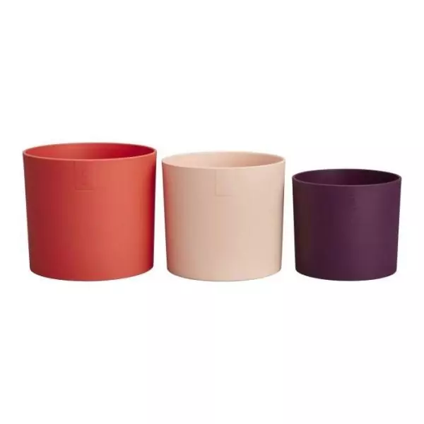 ELHO Pots de fleurs Lex Pott - Set 14 cm - Rouge Rose Violet - L 14 x W 13.8 x H 12 cm - Intérieur - 100% recyclé