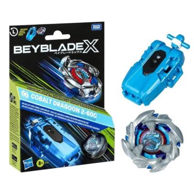 Pack Beyblade X Cobalt Dragoon 2-60C : toupie deluxe à rotation gauche