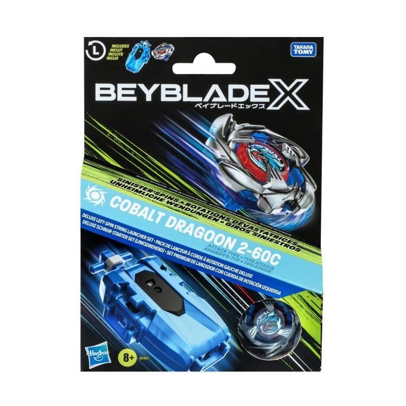 Pack Beyblade X Cobalt Dragoon 2-60C : toupie deluxe à rotation gauche
