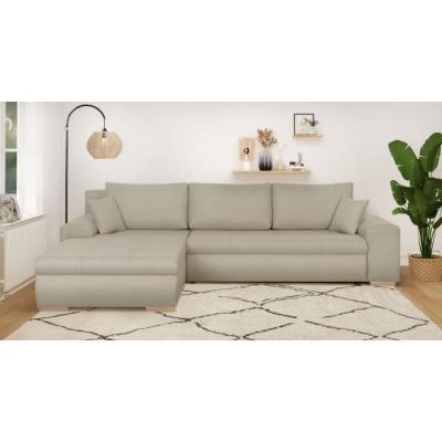 Canapé d'angle convertible réversible avec coffre de rangement - Beige Chic