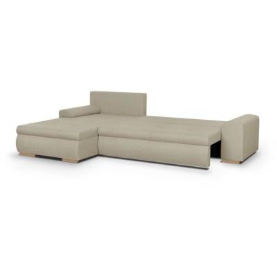 Canapé d'angle convertible réversible avec coffre de rangement - Beige Chic