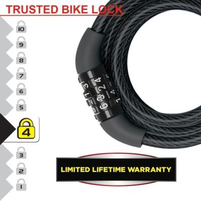 Antivol Vélo MASTER LOCK: Câble de 1,2 m pour une sécurité optimale