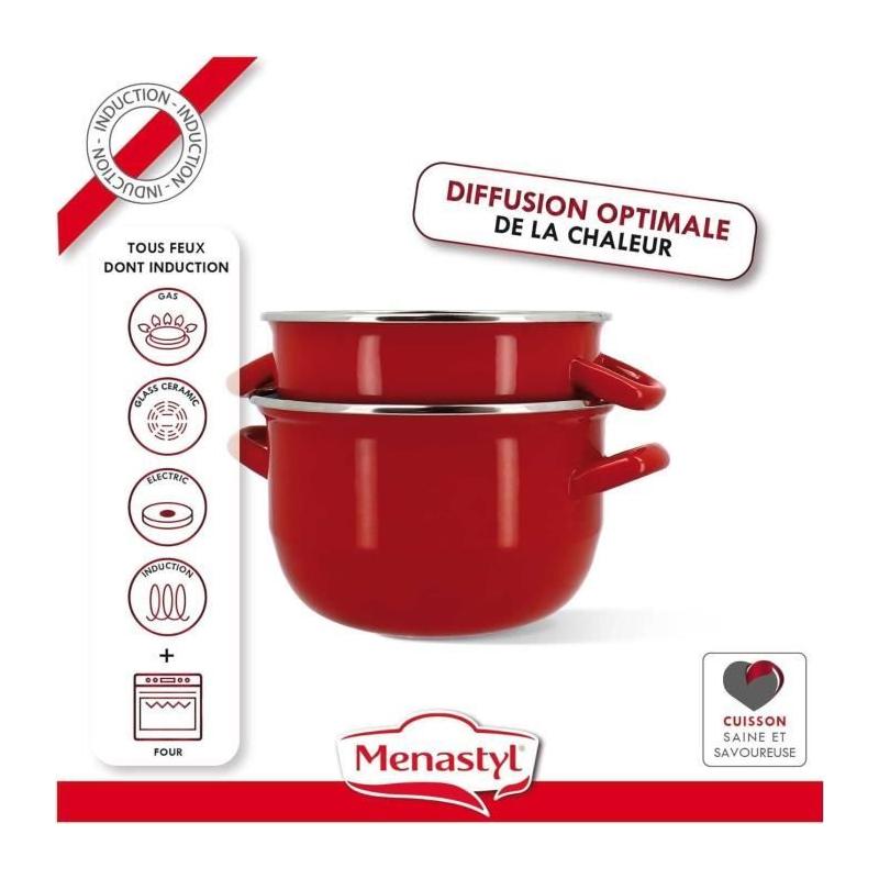 Marmite à moule MENASTYL 18 cm - Noir émaillé - 2,7L