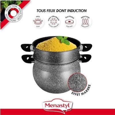 Couscoussier MENASTYL en aluminium effet marbre 9L - Induction