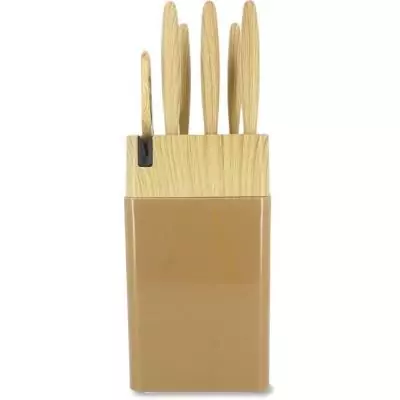 Bloc de couteaux 6 pièces MENASTYL: lame céramique, polypropylène - Noisette Bloc de couteaux 6 pièces MENASTYL: lame céramique, polypropylène - Noisette