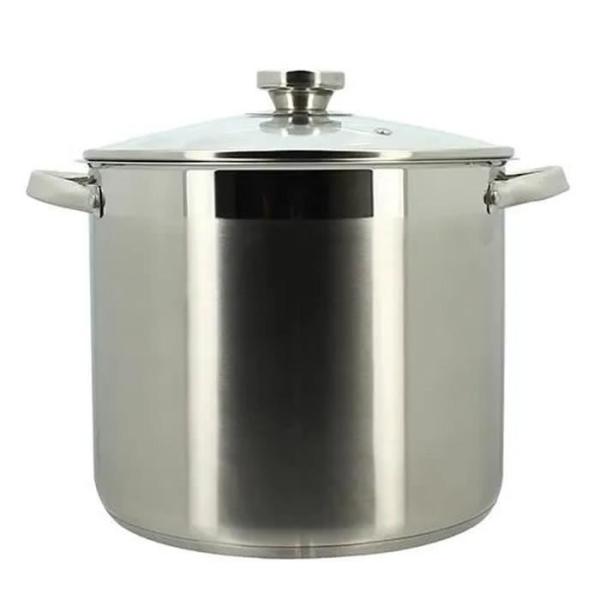 Marmite avec couvercle - MENASTYL - 4615455 - En acier inoxydable - 9 litres - Tous feux dont induction