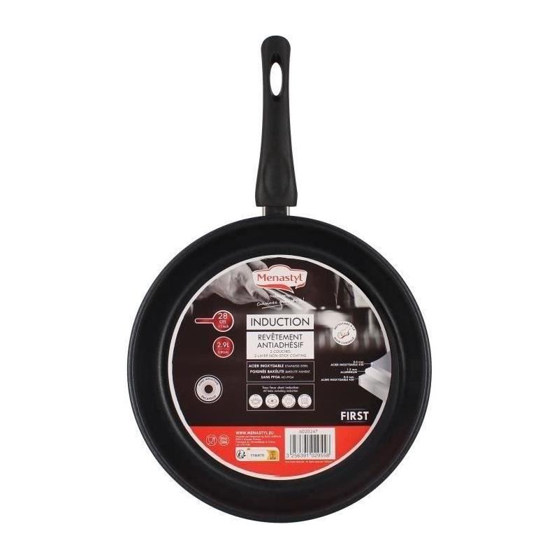 Poele MENASTYL 28 cm Inox Tous feux dont induction