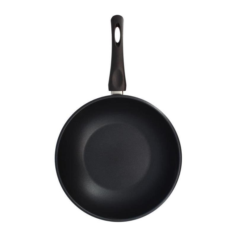 Wok MENASTYL 28 cm en acier inoxydable - Compatible induction