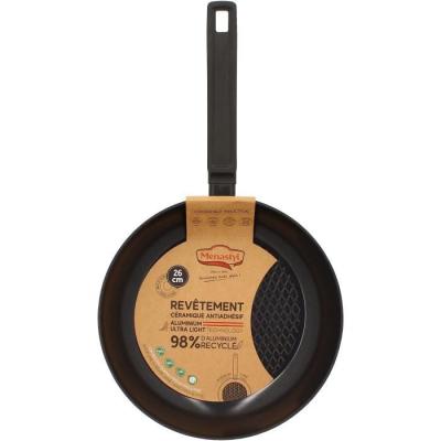 Poêle MENASTYL 26 cm en aluminium forgé noir - Tous feux dont induction