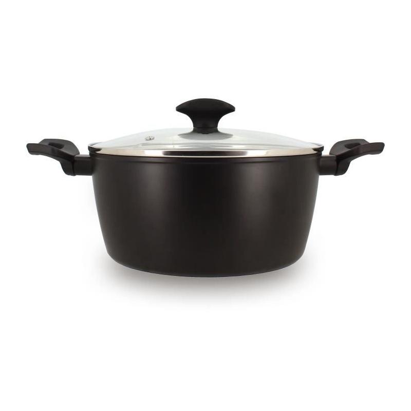 Faitout MENASTYL 24 cm Noir - Aluminium forgé - Induction