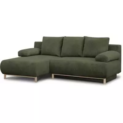 Canapé d'angle gauche convertible 3 places MIKA - Vert kaki Canapé d'angle gauche convertible 3 places MIKA - Vert kaki