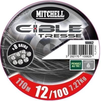 Tresse grise Mitchell 8 brins 110m 15/100 - Nylon de pêche