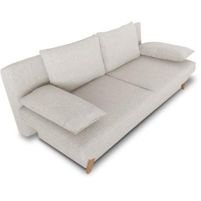 Banquette convertible 3 places beige avec coffre de rangement