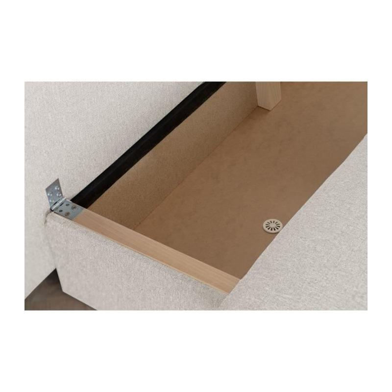 Banquette convertible 3 places beige avec coffre de rangement