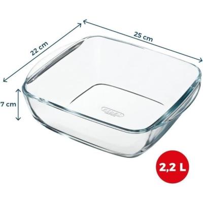 Plat air fryer en verre borosilicate - 25 x 22 cm