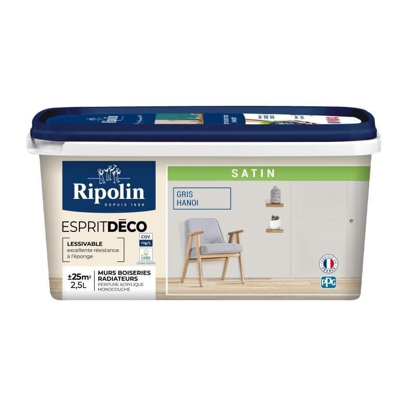 Peinture décorative RIPOLIN gris Hanoi satin - 2,5 L