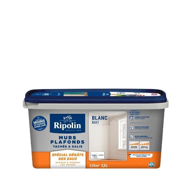 Peinture spéciale dégâts des eaux RIPOLIN - Blanc mat 2,5L