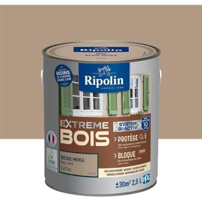 Peinture bois satinée beige moka RAL 1019 - RIPOLIN - 2,5 L