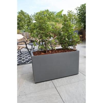 Bac à fleurs GRANIT - 60x30 cm - Gris pour un jardin moderne