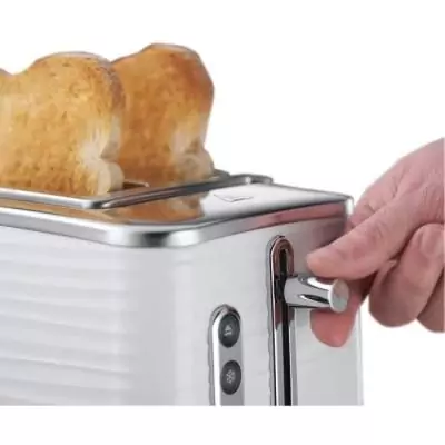 Grille-Pain RUSSELL HOBBS Inspire Blanc - 1050W - Fentes extra larges Grille-Pain RUSSELL HOBBS Inspire Blanc - 1050W - Fentes extra larges