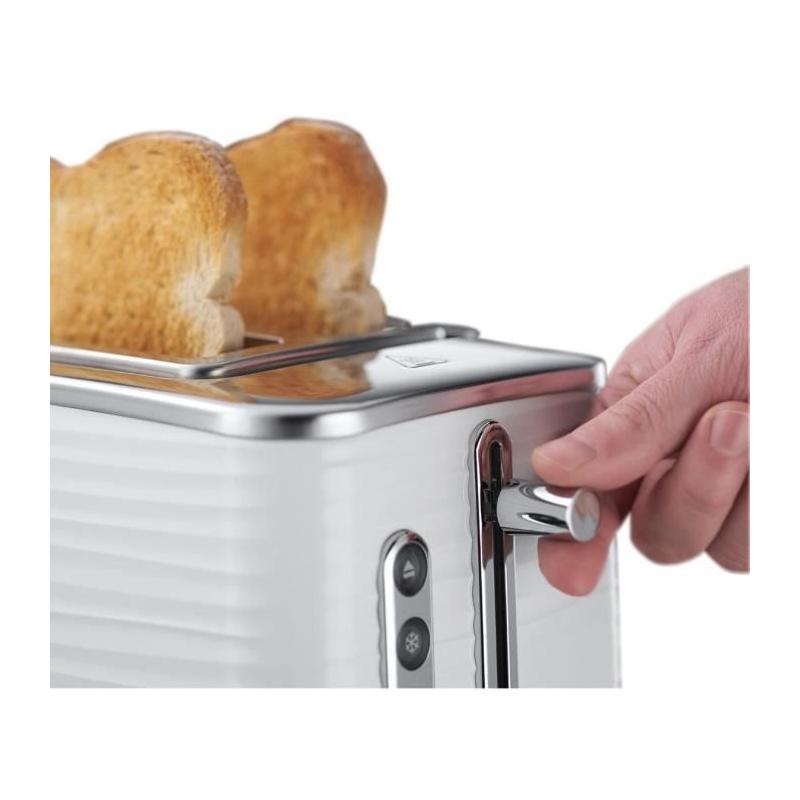 Grille-Pain RUSSELL HOBBS Inspire Blanc - 1050W - Fentes extra larges