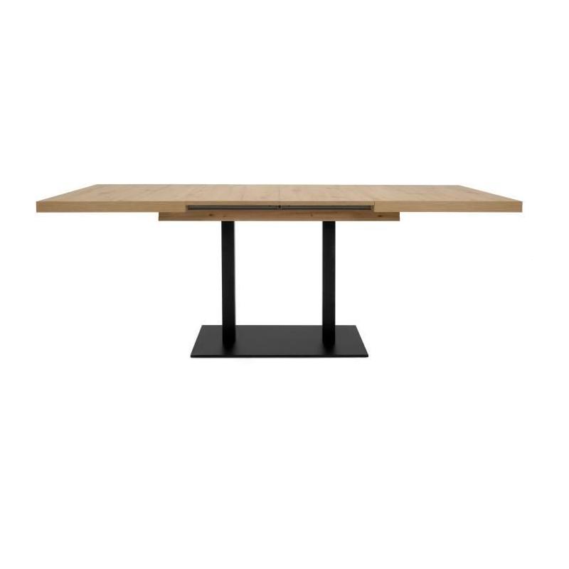 Table à manger extensible ORLANDO - Chêne artisan / noir