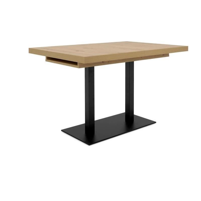 Table à manger extensible ORLANDO - Chêne artisan / noir